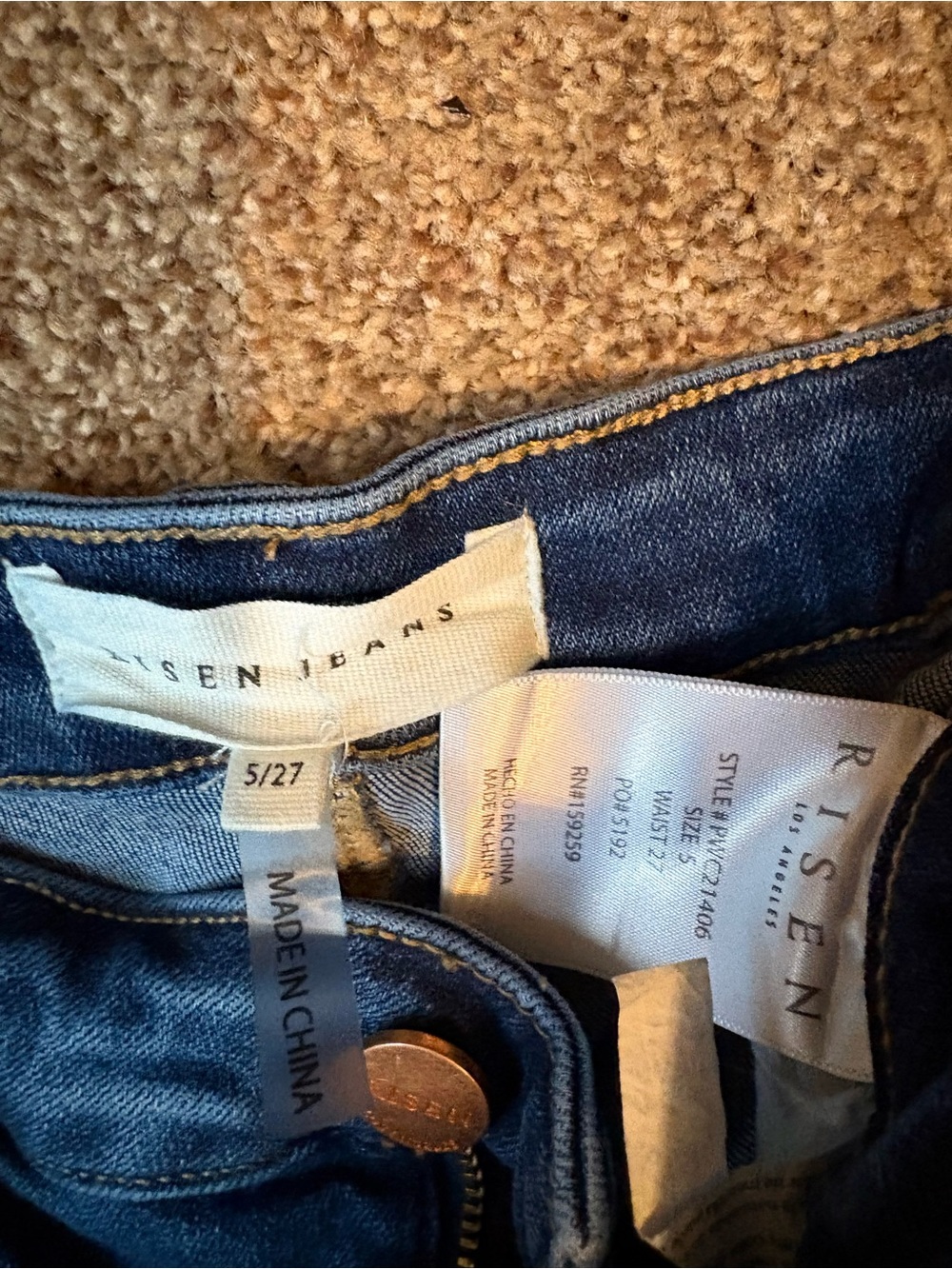 High-Rise Wide Leg Denim Jeans in Dark Blue - Picture 2 of 3